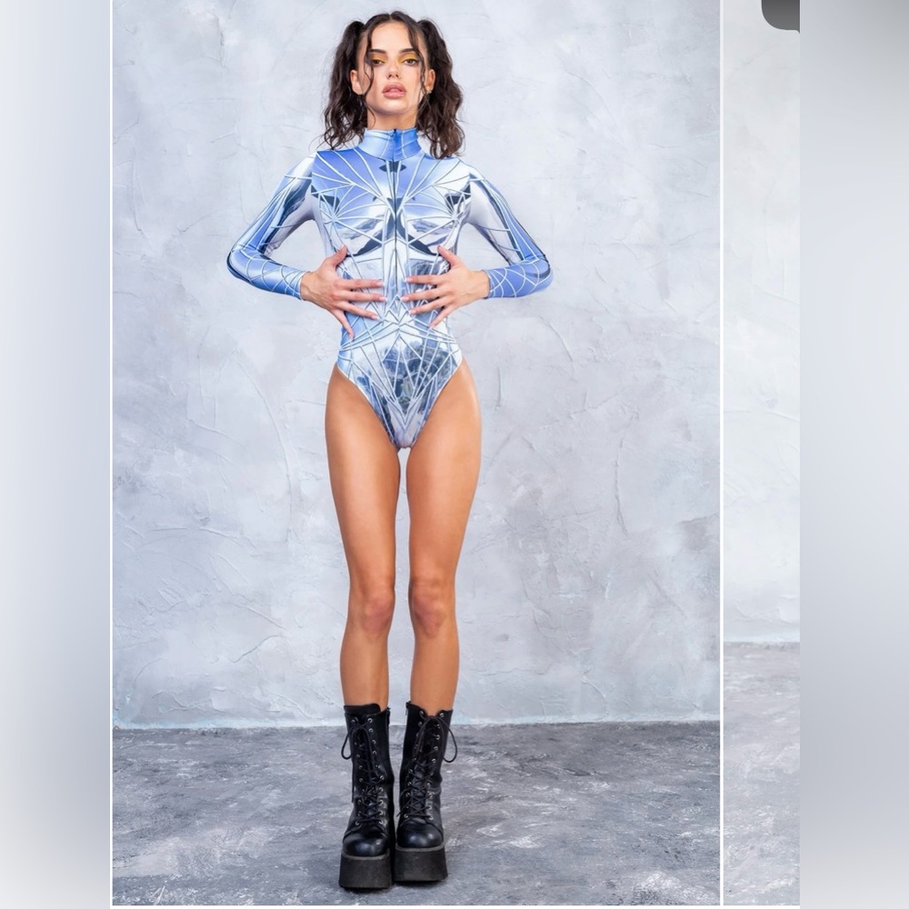 Reflective long sleeved bodysuit by BADINKA (size: small)